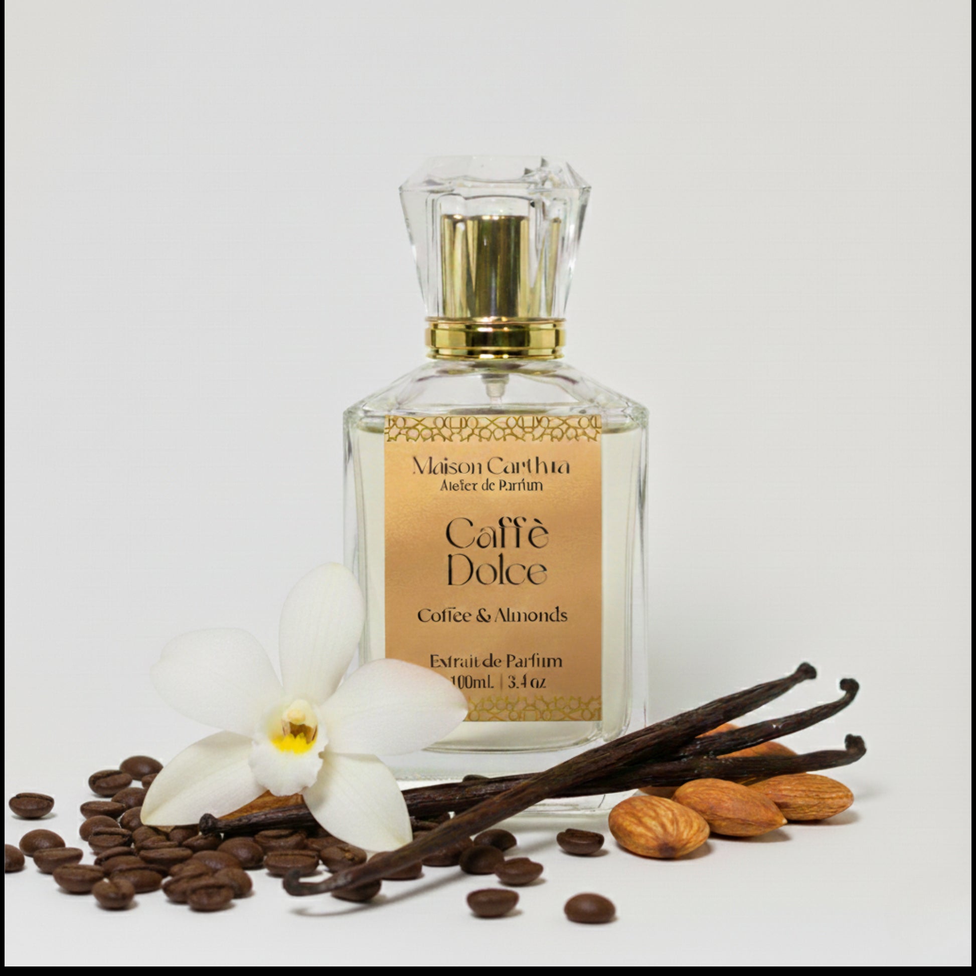 Caffe Dolce extrait de parfum 100 ml bottle, alternate view, by Maison Carthia