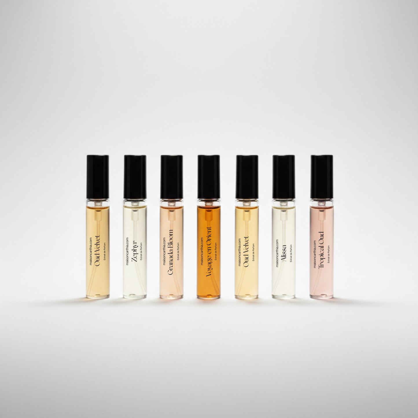 Seven 3 ml extrait de parfum sample vials, Maison Carthia Discovery Set