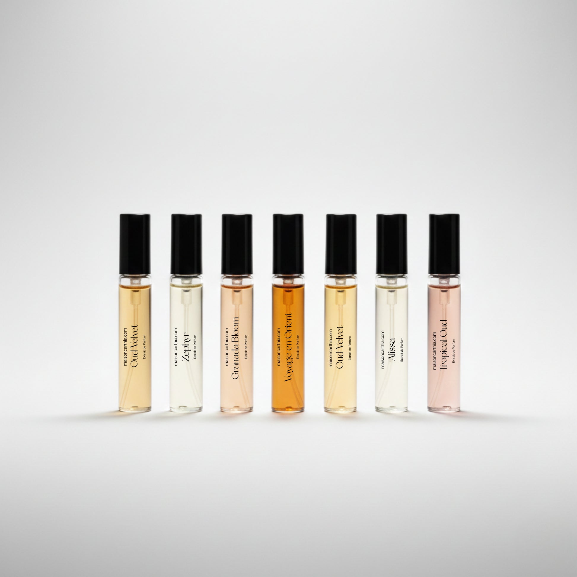Seven 3 ml extrait de parfum sample vials, Maison Carthia Discovery Set