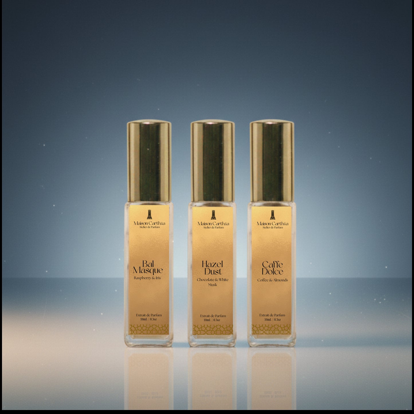 Holiday Collection Trio: three 10 ml extrait de parfum sprays by Maison Carthia