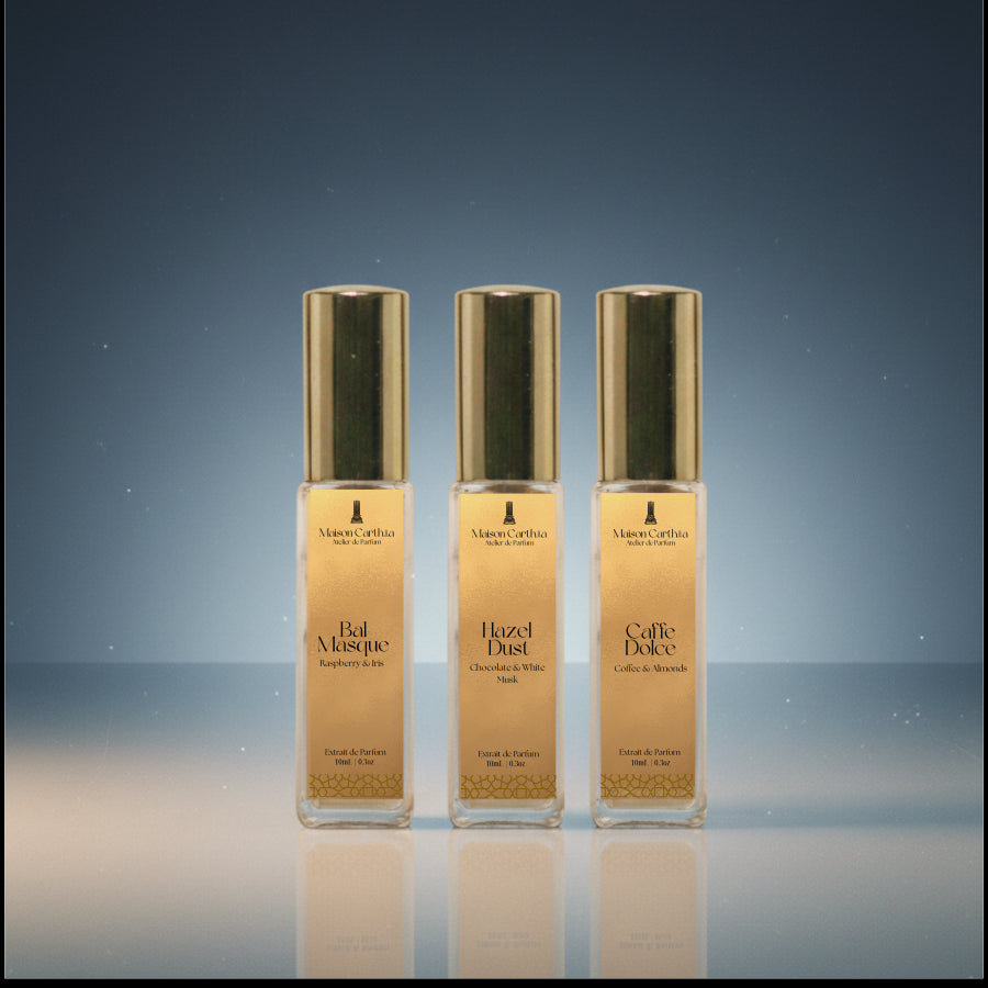 Holiday Collection Trio: three 10 ml extrait de parfum sprays by Maison Carthia