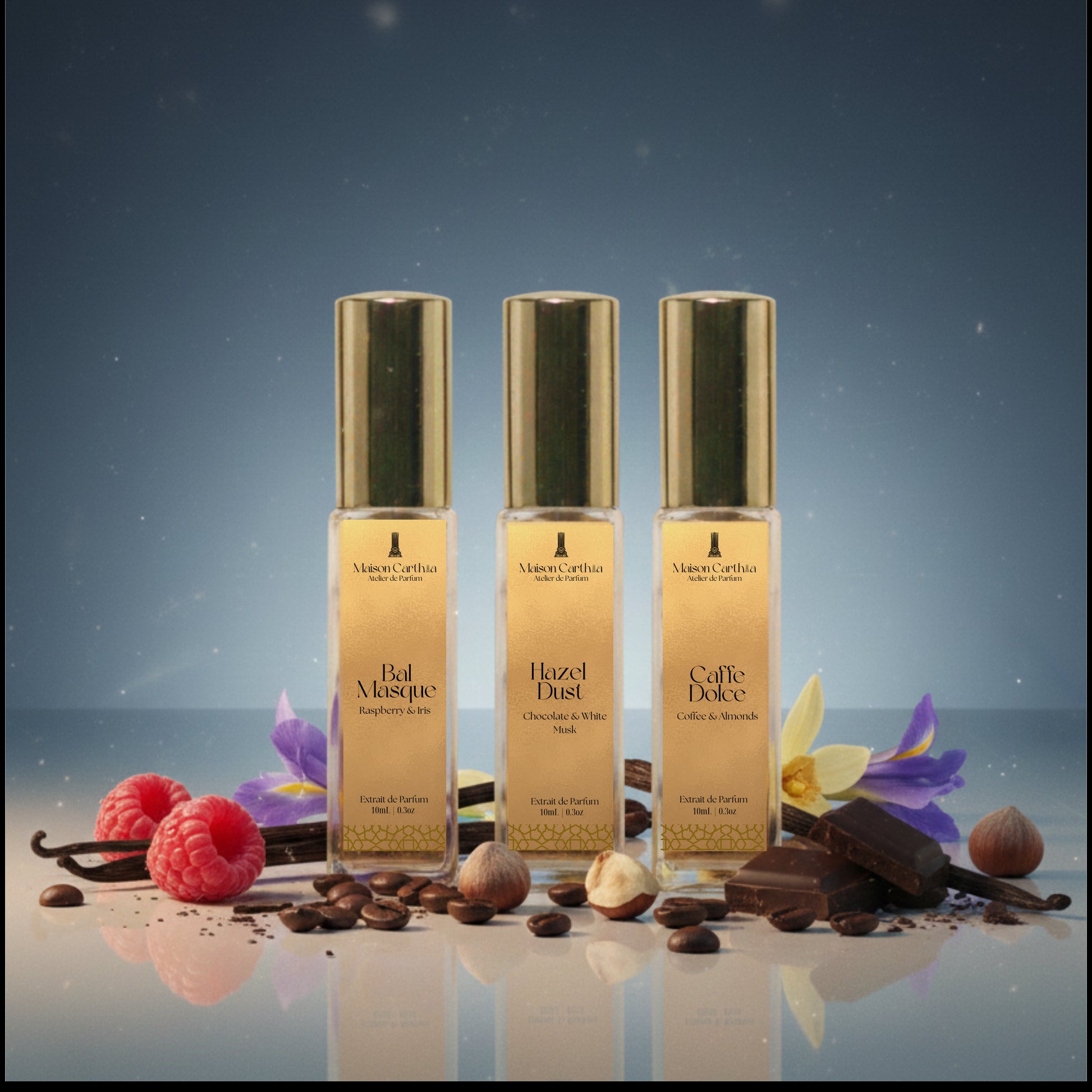 Holiday Collection Trio gift set, alternate view, by Maison Carthia