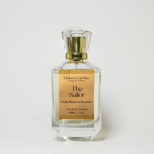 The Sailor extrait de parfum 100 ml bottle, detail, by Maison Carthia