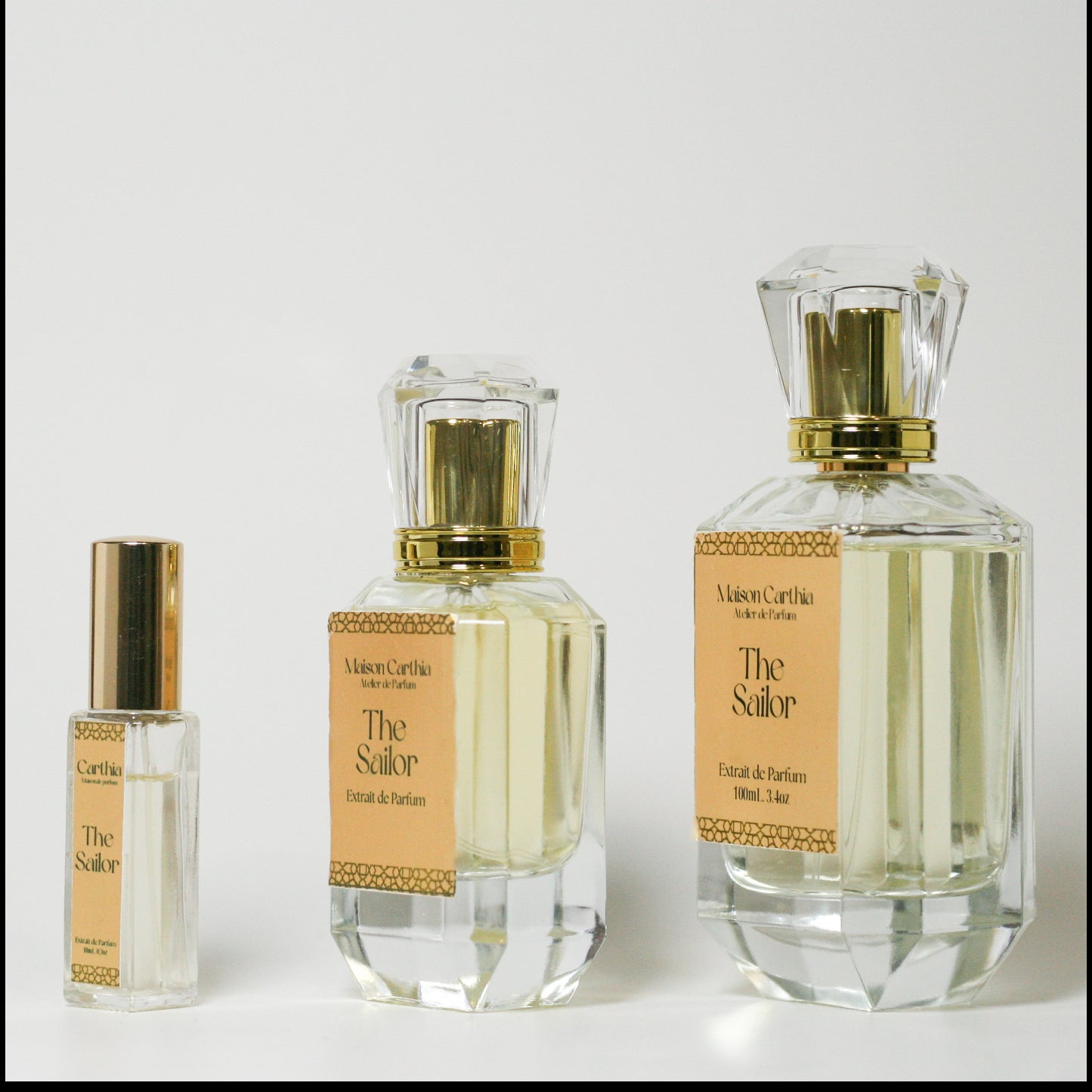 The Sailor extrait de parfum in 100 ml, 50 ml and 10 ml sizes by Maison Carthia