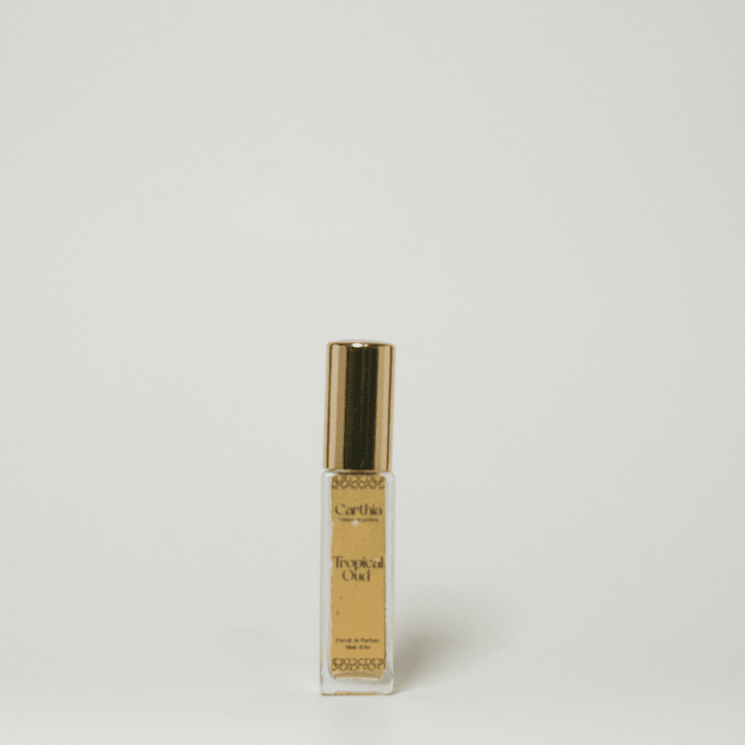 Tropical Oud extrait de parfum bottle and box by Maison Carthia